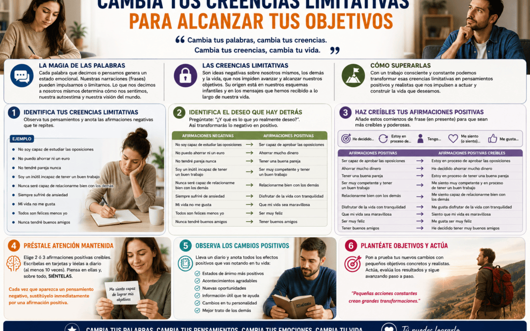 Cambia tus creencias limitativas para alcanzar tus objetivos
