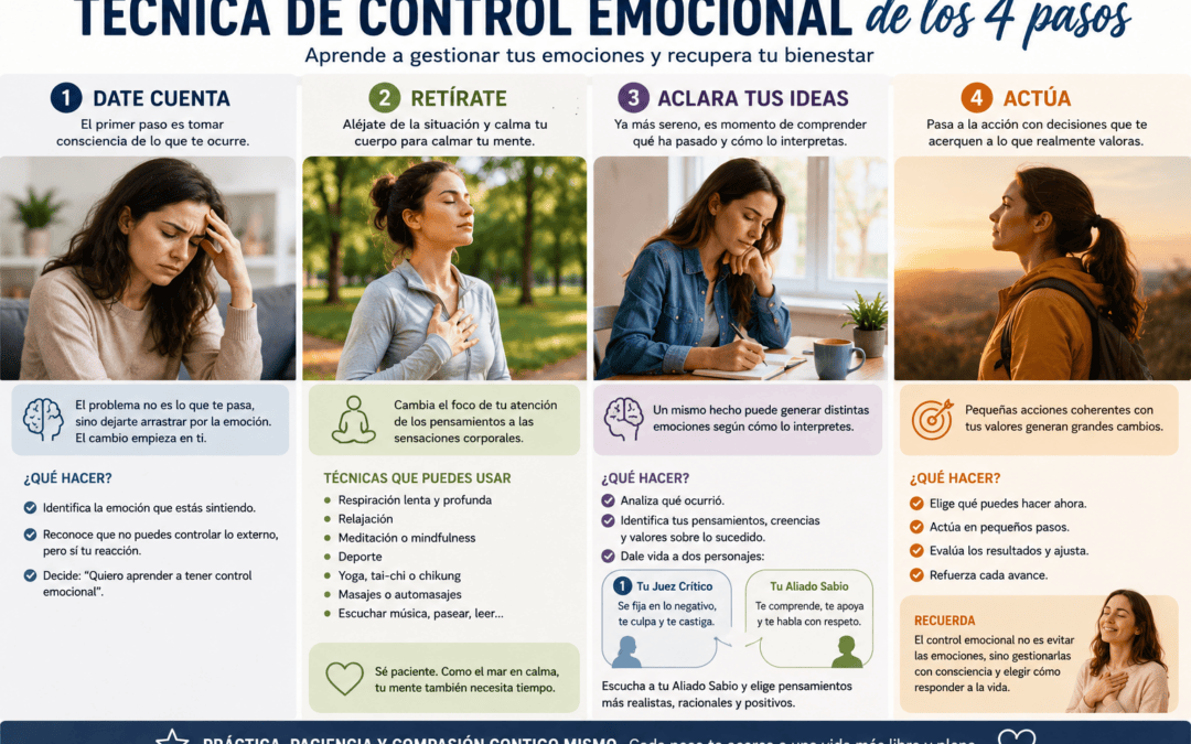 Técnica de control de emocional de los 4 pasos